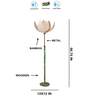Devansh Rose Bamboo Shade with wood Floor Lamp