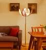 Devansh Rose Bamboo Shade with wood Floor Lamp