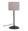 Grey Cotton Shade Lamp  With Black Base