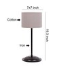 Grey Cotton Shade Lamp  With Black Base