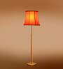 Devansh Soft back Orange  cotton shade with Wood Base