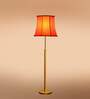 Devansh Soft back Orange  cotton shade with Wood Base