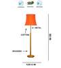Devansh Soft back Orange  cotton shade with Wood Base