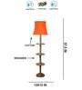 Devansh Soft back Orange  cotton shade with Wood Base