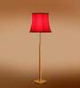 Devansh Soft back Red cotton shade with Wood Base