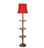 Devansh Soft back Red cotton shade with Wood Base