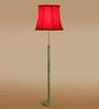 Devansh Soft back Red cotton shade with Wood Base