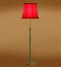 Devansh Soft back Red cotton shade with Wood Base