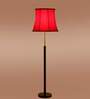 Devansh Soft back Red cotton shade with Wood Base