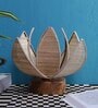 Contemporary Natural Bamboo Shade Table Lamp With Wood Base
