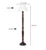 Straight Pleated off white cotton Wooden Floor Lamp