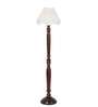 Vintage off white cotton Wooden Floor Lamp
