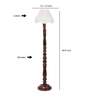 Vintage off white cotton Wooden Floor Lamp