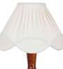 Vintage off white cotton Wooden Floor Lamp