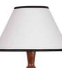 White & Black cotton conical wooden floor lamp
