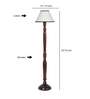 White & Black cotton conical wooden floor lamp