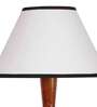 White & Black cotton conical wooden floor lamp