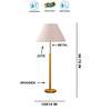 Devansh White cotton Drum shade with   floor lamp with wood base .-