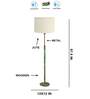 Devansh White cotton Drum shade with   floor lamp with wood base .-