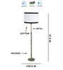 Devansh White cotton Drum shade with   floor lamp with wood base .-