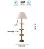 Devansh White cotton Drum shade with   floor lamp with wood base .-