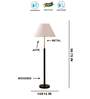 Devansh White cotton Drum shade with   floor lamp with wood base .-