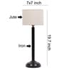 Devansh White Jute  Shade Lamp  With Black Base