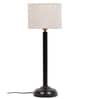 Devansh White Jute  Shade Lamp  With Black Base