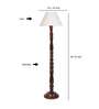 White Jute Conical wooden floor lamp