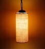 Devansh White Jute Cylindrical Hanging Single Hanging Lamp