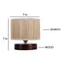 Greno Beige Bamboo Shade Night Lamp With Wood Base