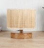 Devansh Wood  Table Lamp With Bamboo  Shade