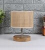 Devansh Wood Table Lamp With Bamboo Shade