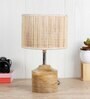 Devansh Wood Table Lamp With Bamboo Shade