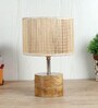 Devansh Wood Table Lamp With Bamboo Shade