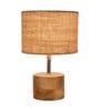 Devansh Wood Table Lamp With Beige Jute Shade
