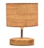 Devansh Wood Table Lamp With Beige Jute Shade