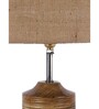Devansh Wood Table Lamp With Beige Jute Shade