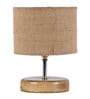Devansh Wood Table Lamp With Beige Jute Shade