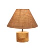 Devansh Wood Table Lamp With Beige Jute Shade