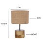 Devansh Wood Table Lamp With Beige Jute Shade