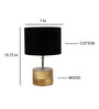 Devansh Wood Table Lamp With Black Cotton Shade