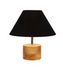 Devansh Wood Table Lamp With Black Cotton  Shade