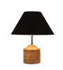 Devansh Wood Table Lamp With Black Cotton  Shade