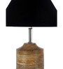 Devansh Wood Table Lamp With Black Cotton  Shade