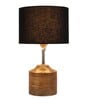 Devansh Wood Table Lamp With Black Cotton  Shade