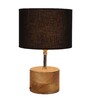 Devansh Wood Table Lamp With Black Cotton Shade