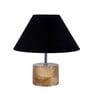 Devansh Wood Table Lamp With Black Cotton  Shade