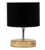 Devansh Wood Table Lamp With Black Cotton  Shade
