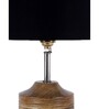 Devansh Wood Table Lamp With Black Cotton  Shade